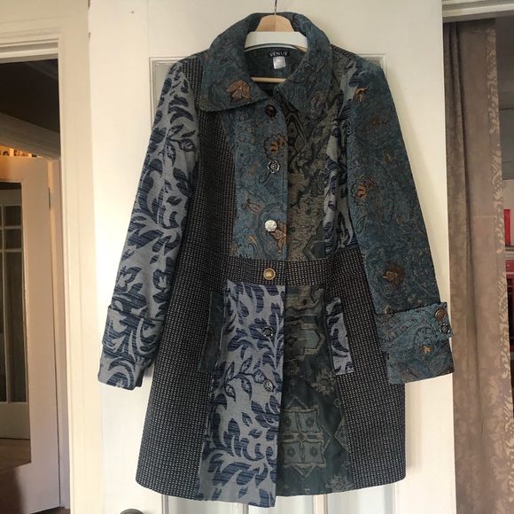 Venus mixed print coat Clearance